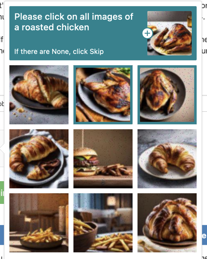 Roasted chicken or croissant?