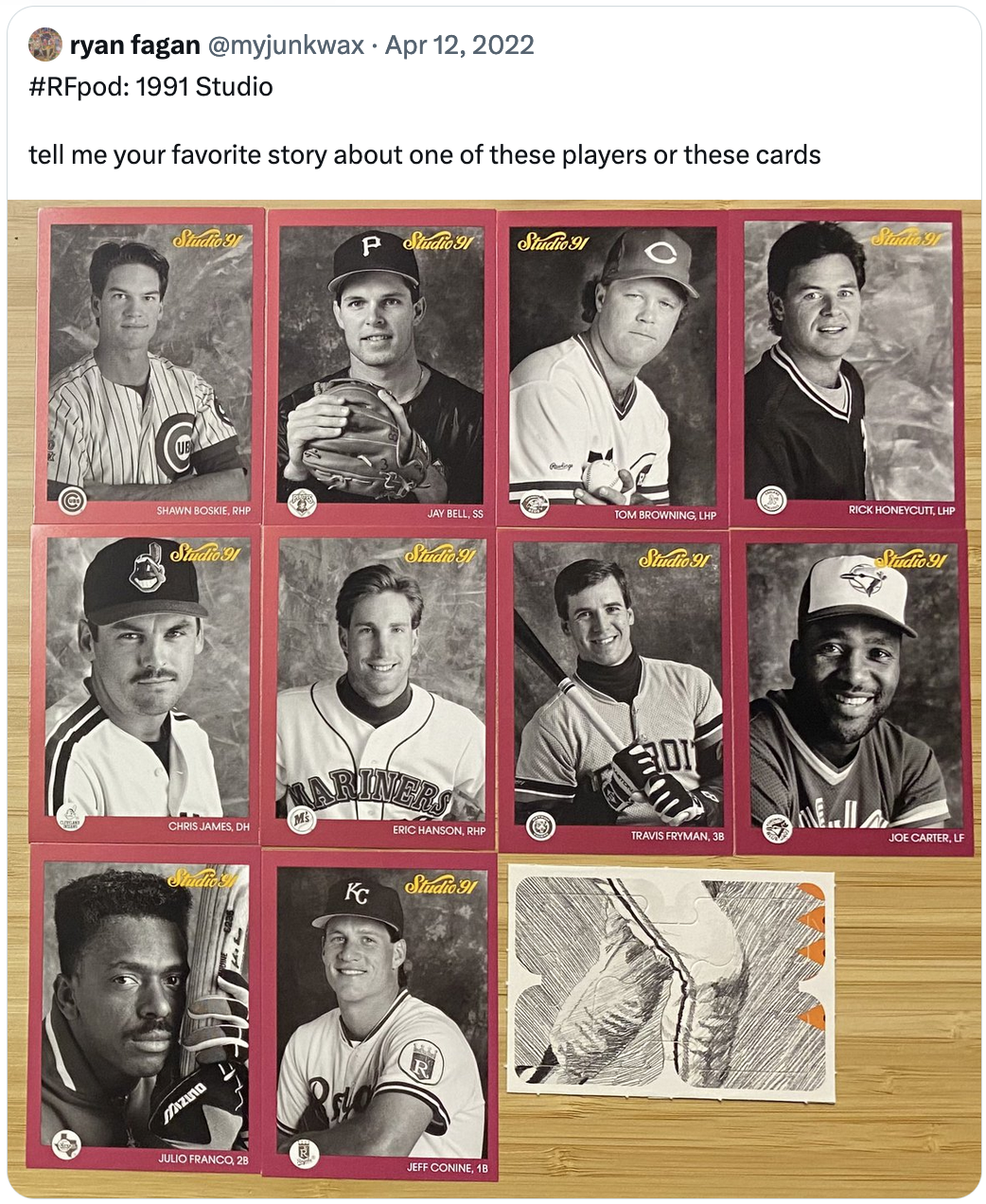 1991 Studio. Tell me your favorite story about one of these players or these cards