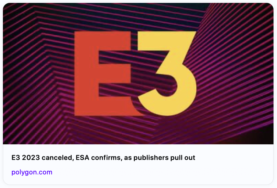 E3 2023 is cancelled