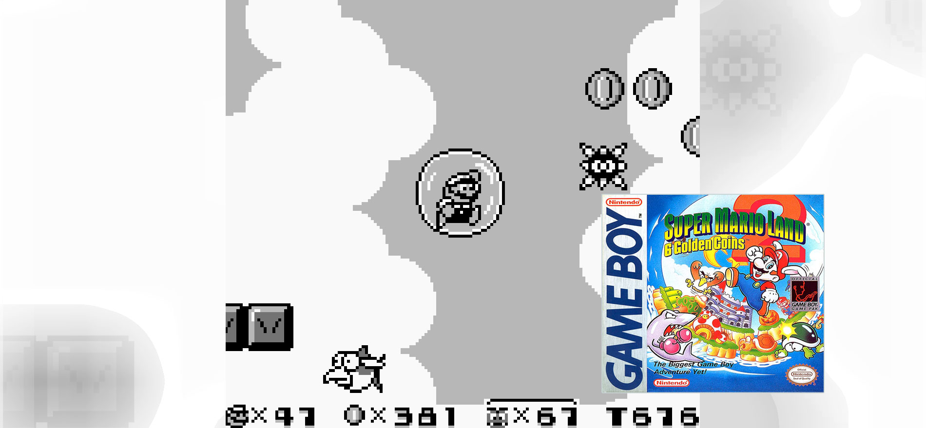 Super Mario Land 2 screenshot and game box